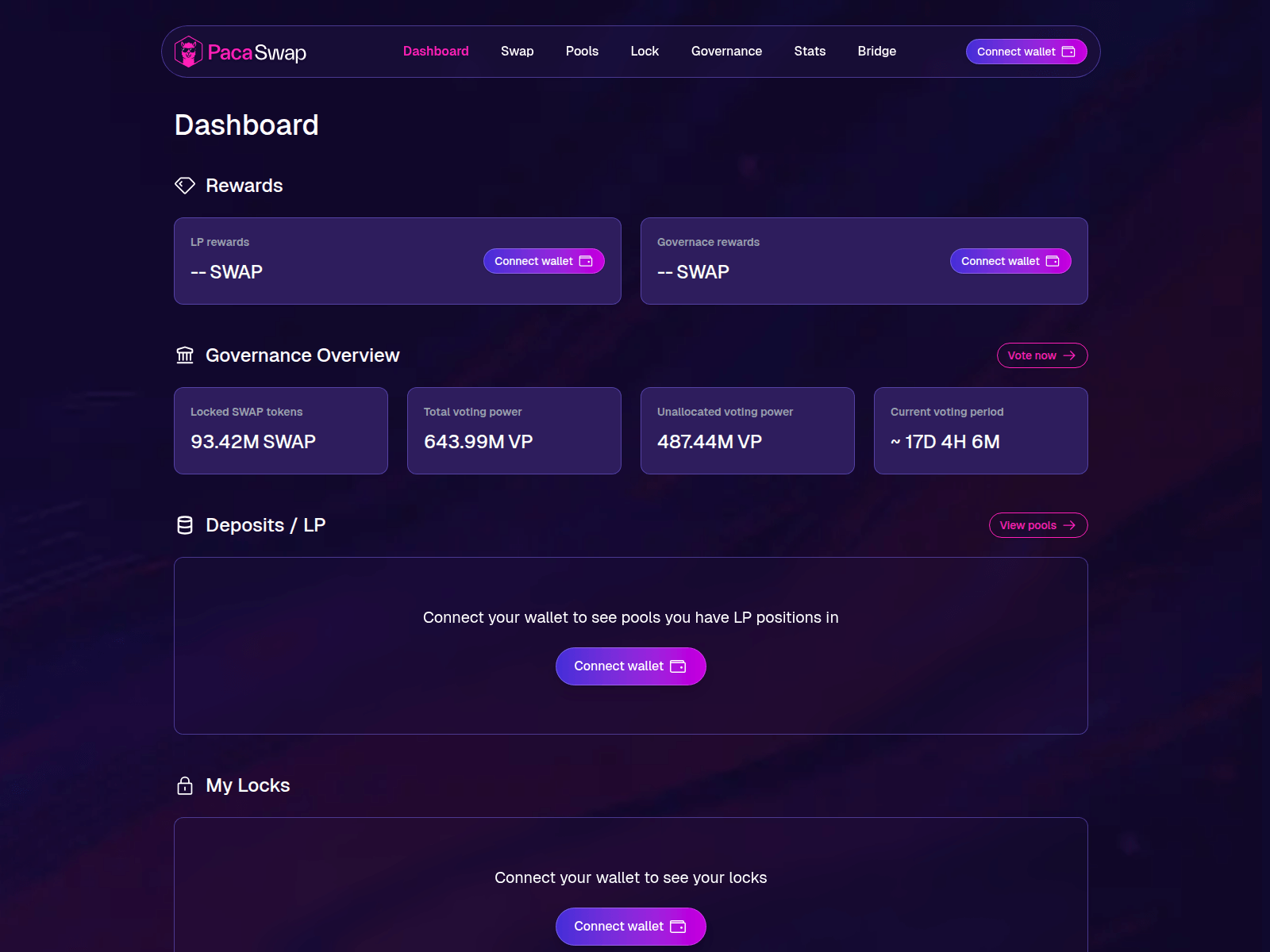 Screenshot of dashboard-pacaswap.com