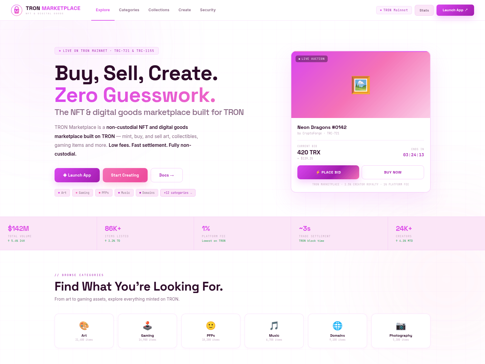 Screenshot of tron-marketplace.com