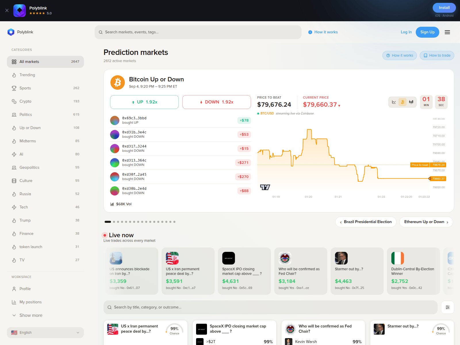 Screenshot of polyblink.com