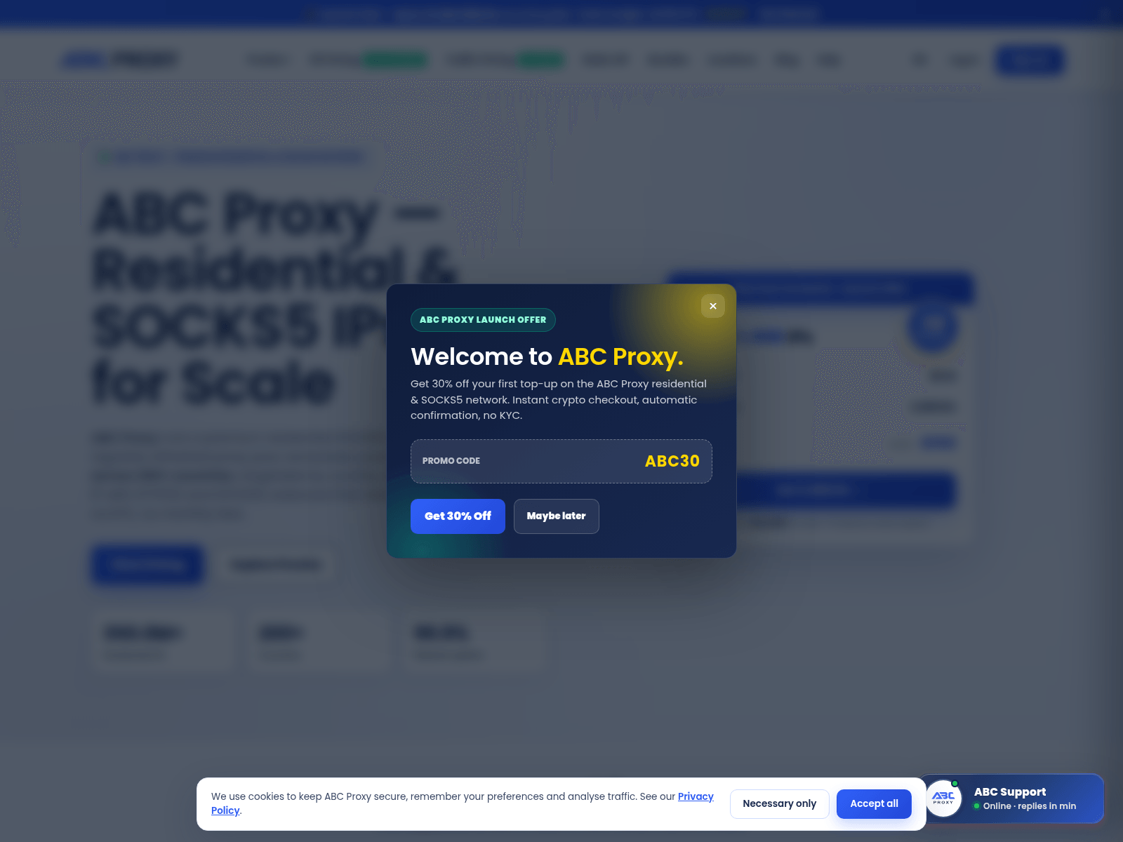 Screenshot of abc-proxy.com