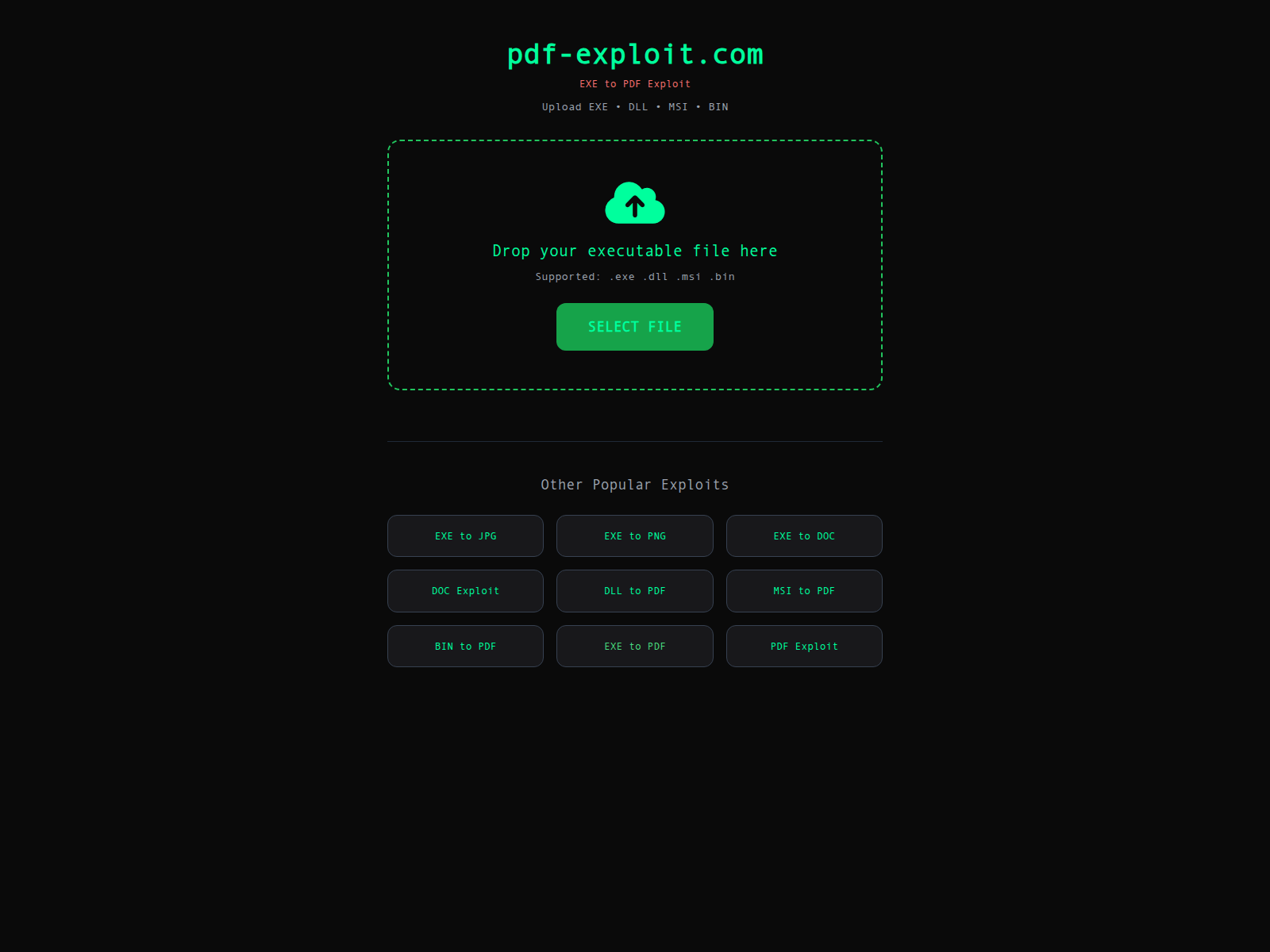 Screenshot of pdf-exploit.com