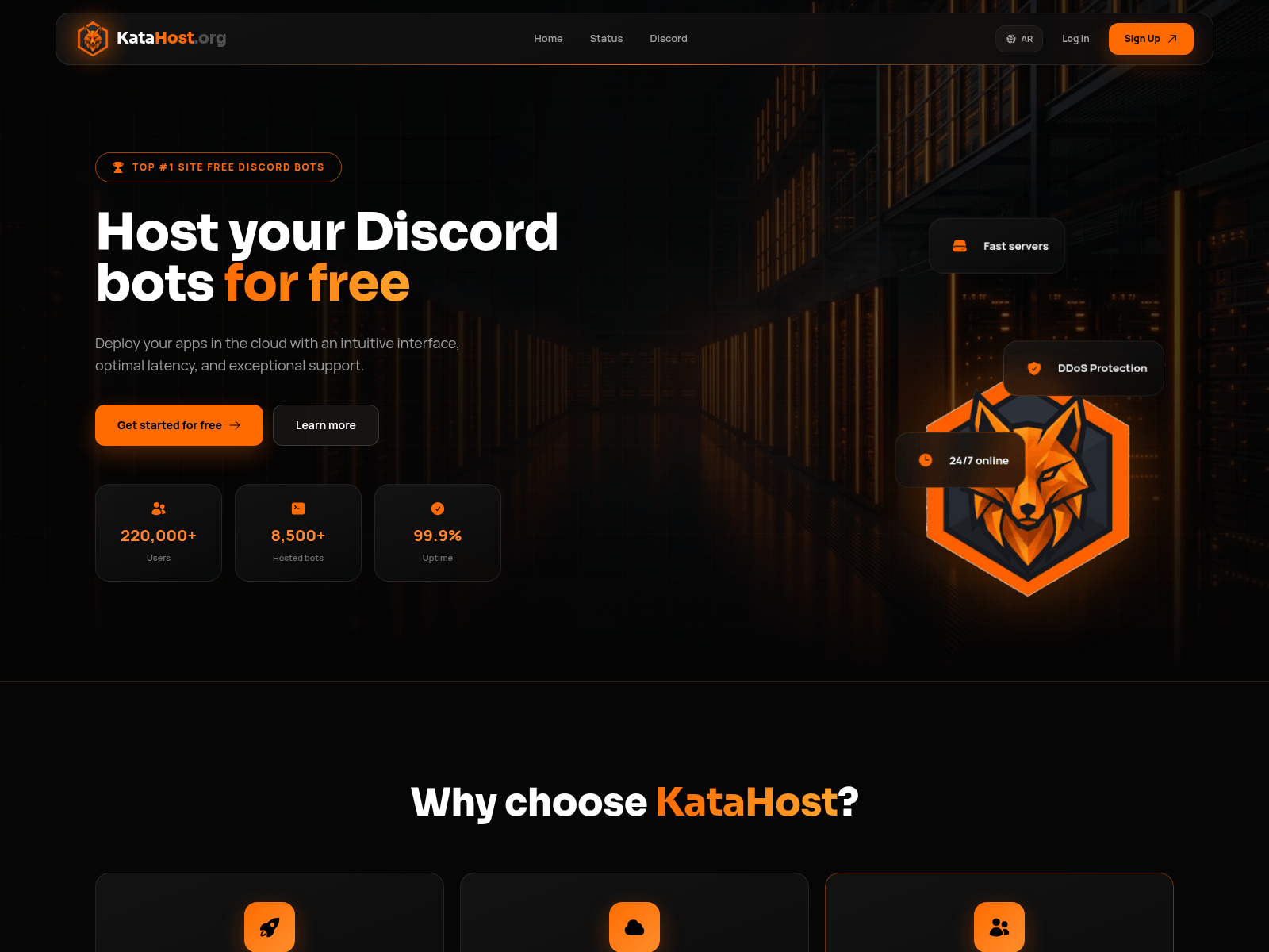 Screenshot of katahost.org