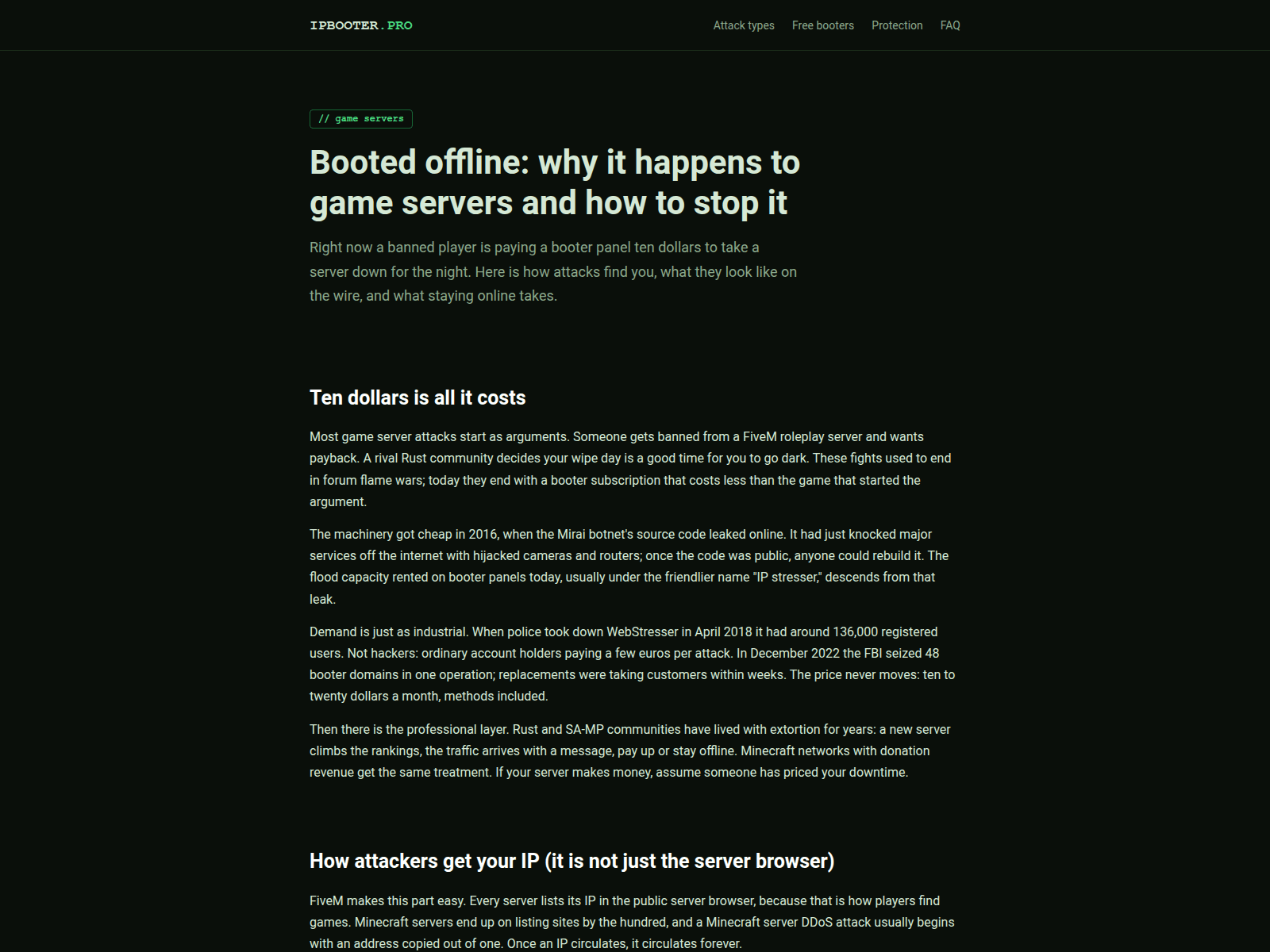 Screenshot of ipbooter.pro