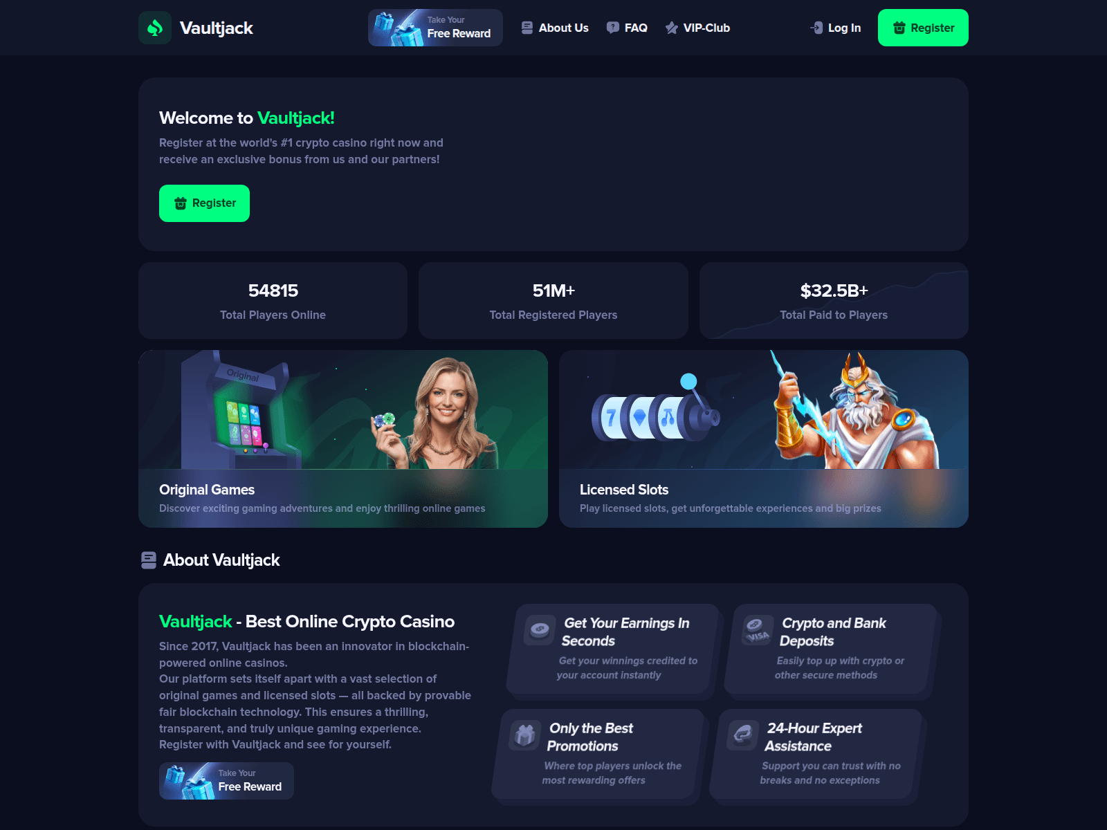 Screenshot of vaultjack.net