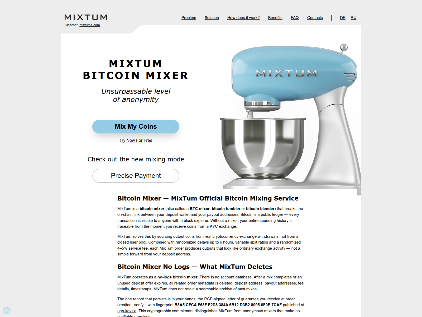 Screenshot of mixtum1.com