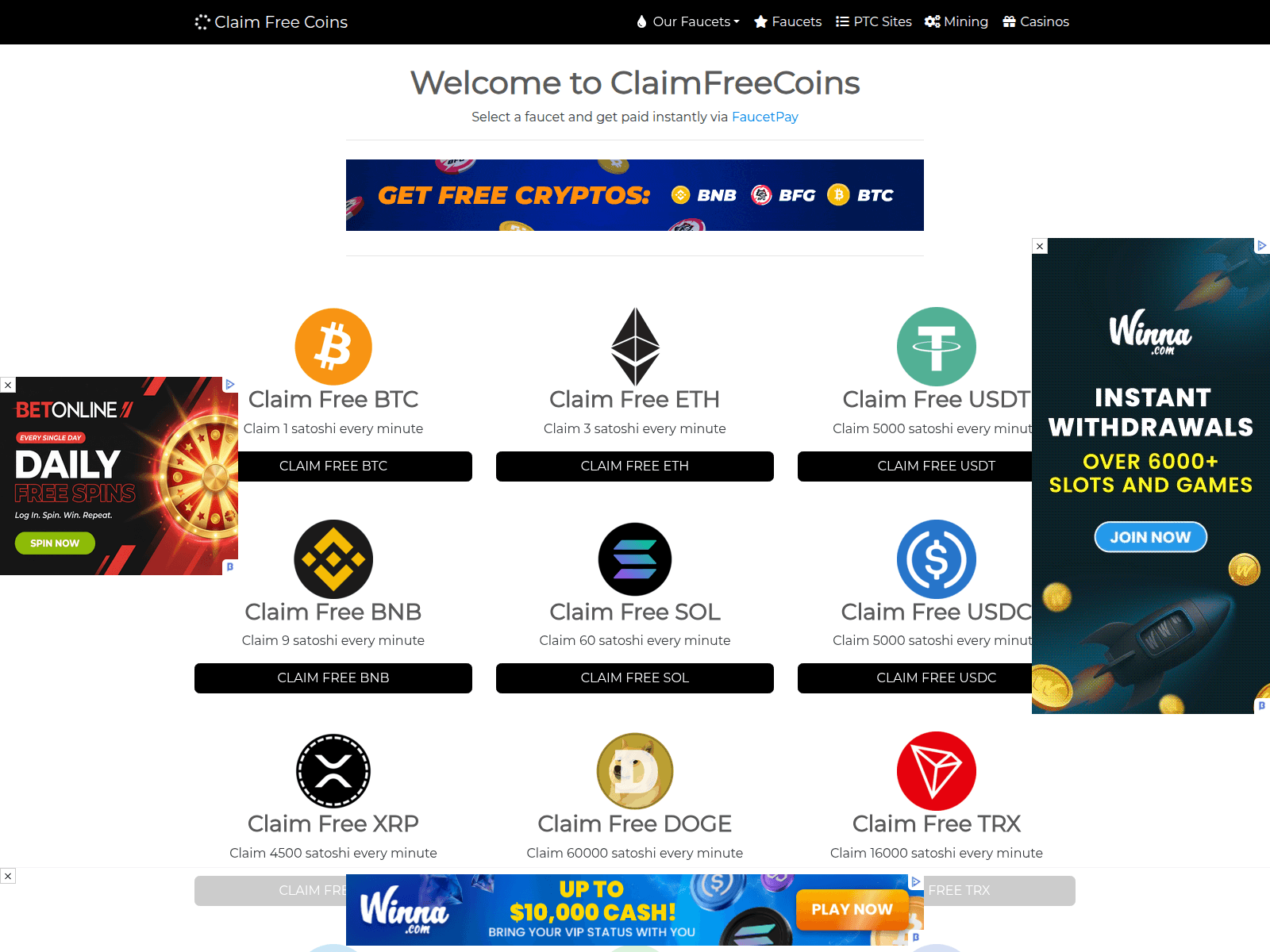 [Ekran görüntüsü] claimfreecoins.io