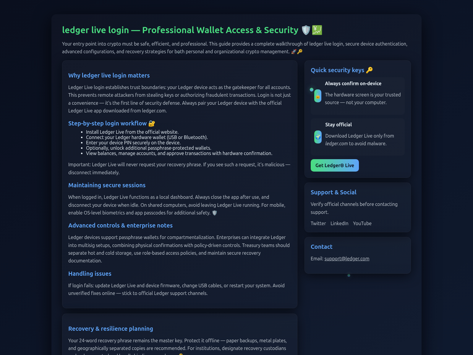 Screenshot of cloud-login-ledgr-live.pages.dev