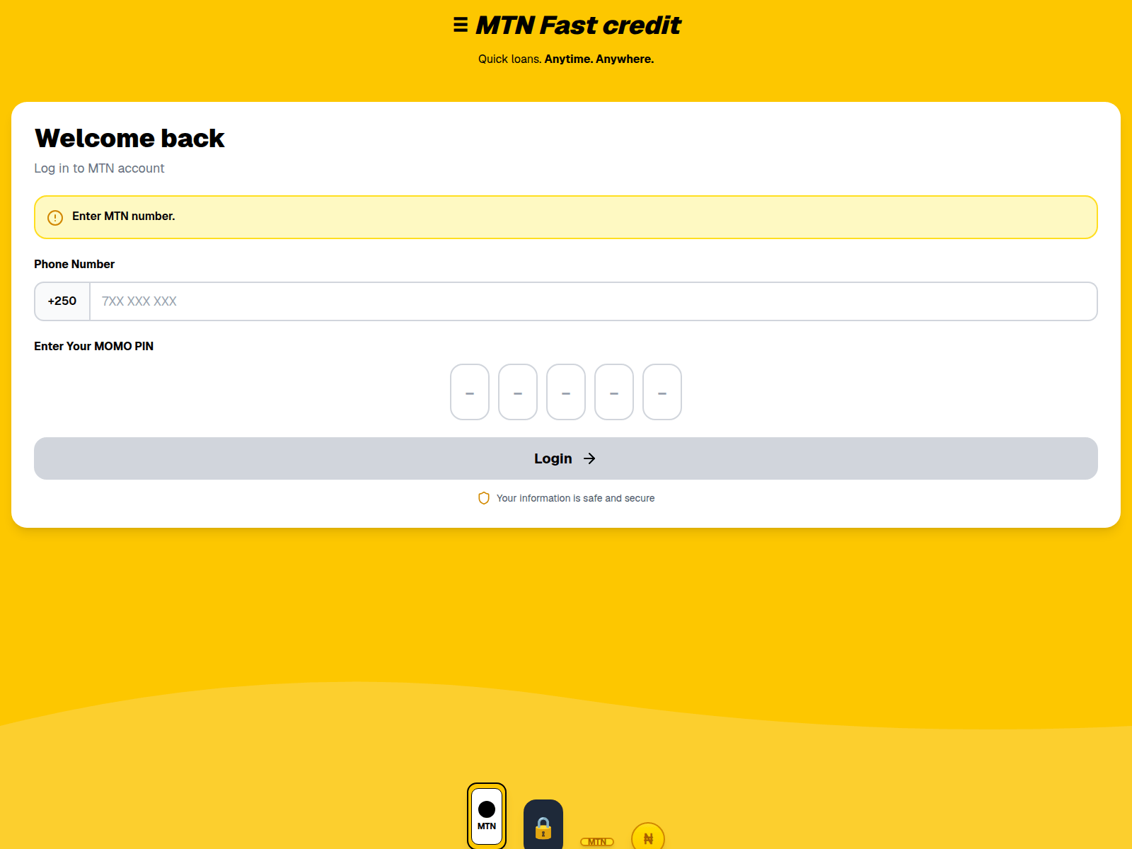 Screenshot von mtnfastloan.vercel.app