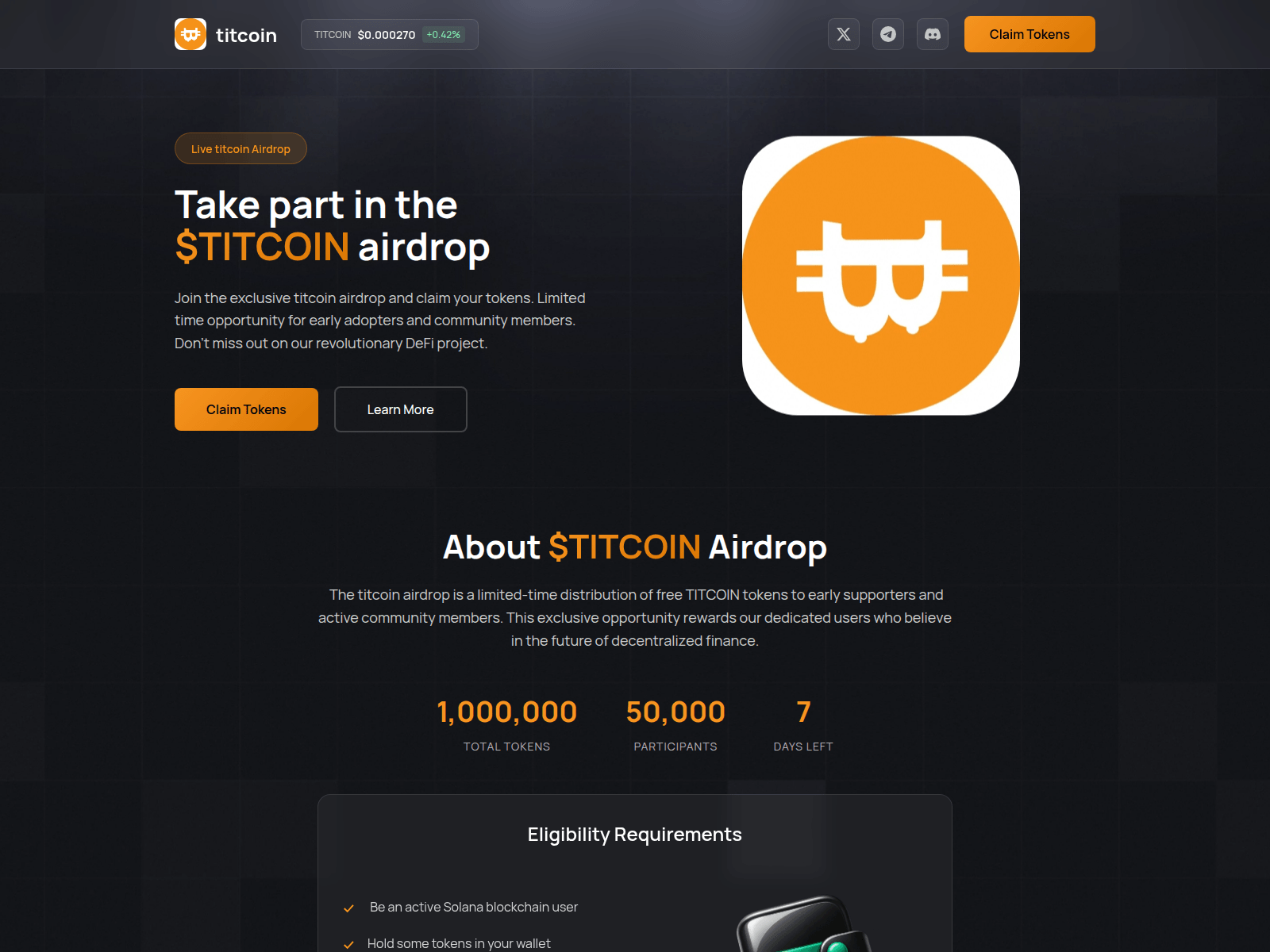 Captura de tela de titcoin.mom