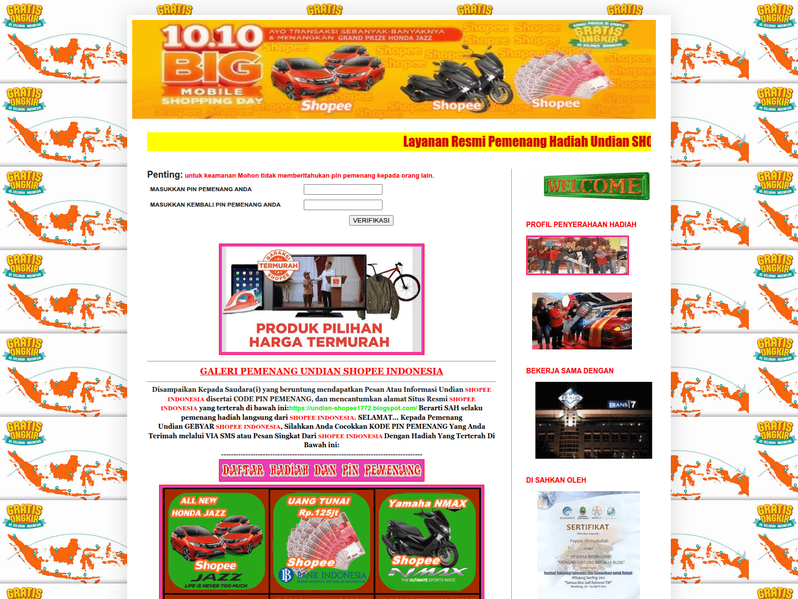 Screenshot of undian-shopee1772.blogspot.com
