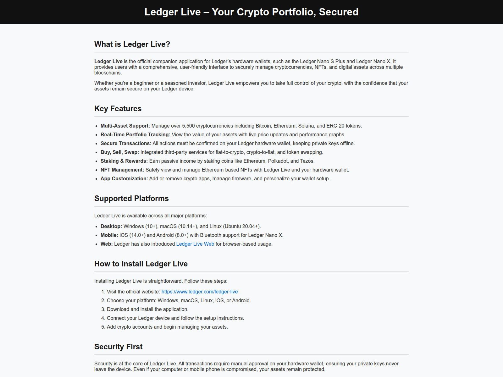 Screenshot of ledger-home-live.pages.dev