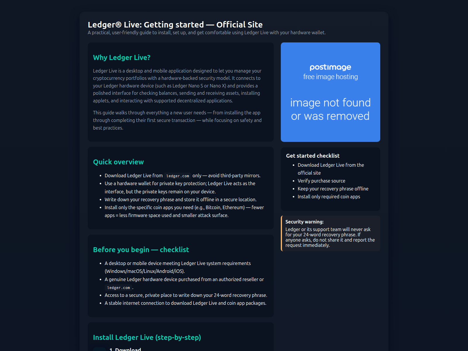 Screenshot of ledger-naav-liv-doc.pages.dev