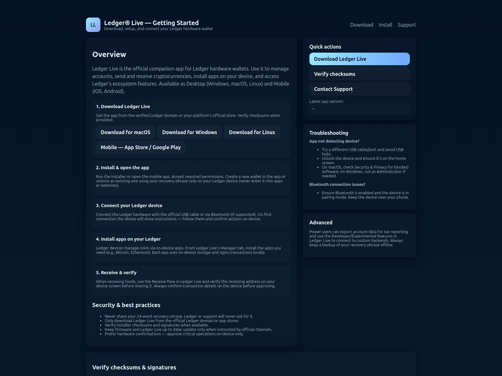 Screenshot of ledger-live-doc.pages.dev