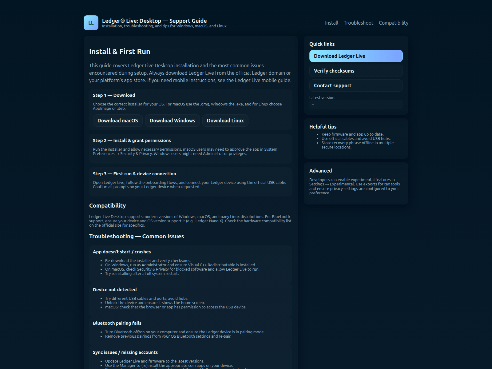 Screenshot of ledger-live-destop-web.pages.dev