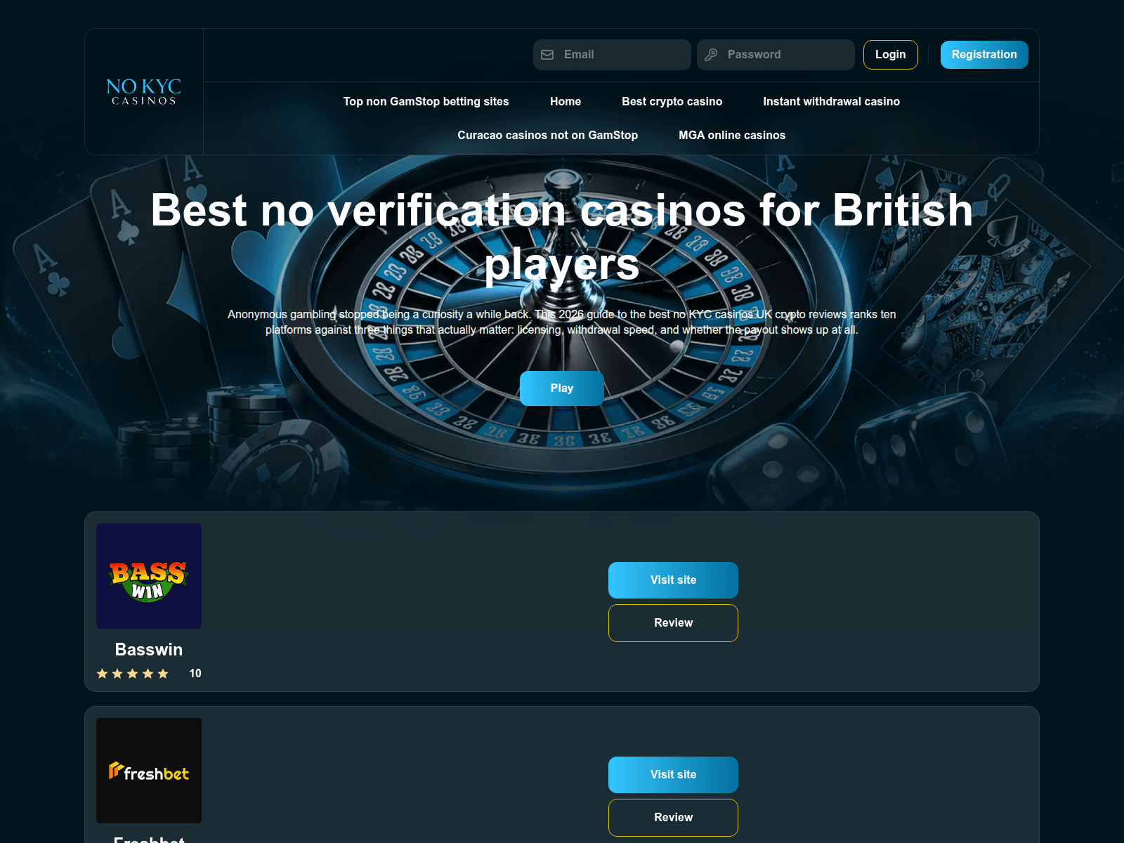 Screenshot of no-verification-casino.sbs