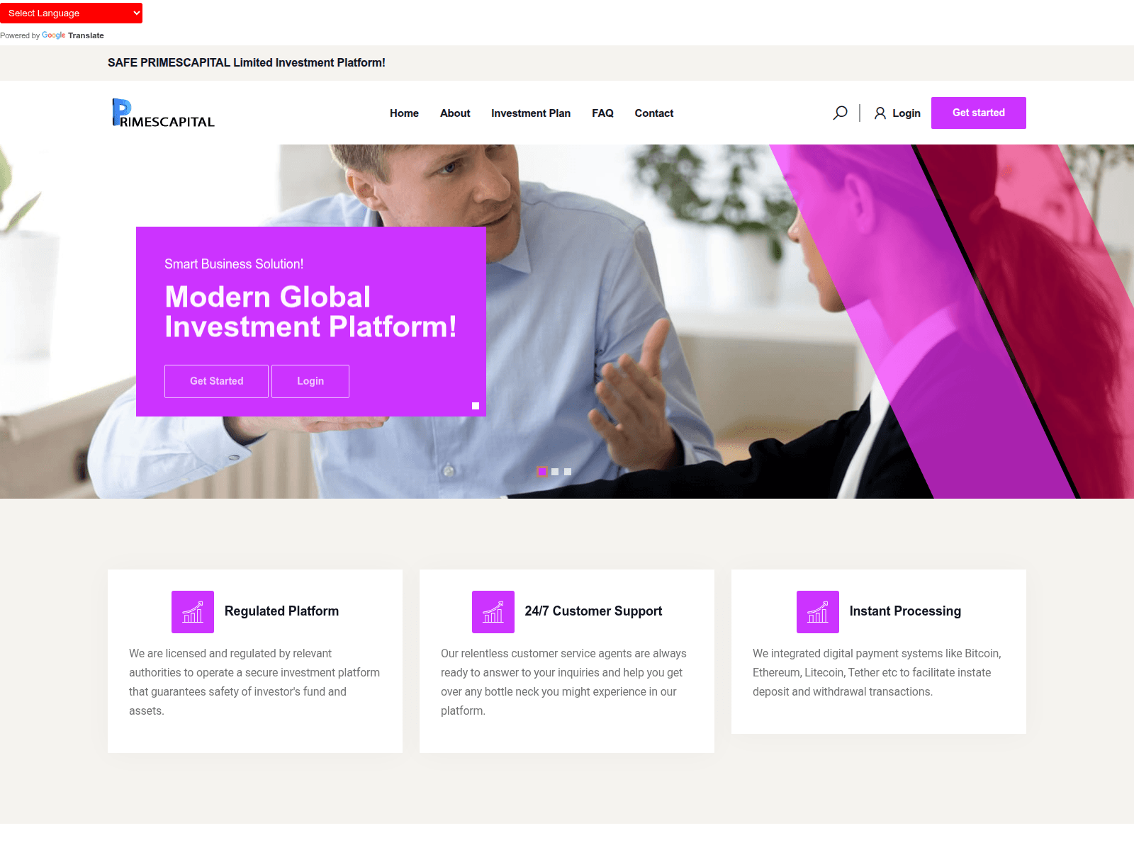 Screenshot of safe-primescapital.com