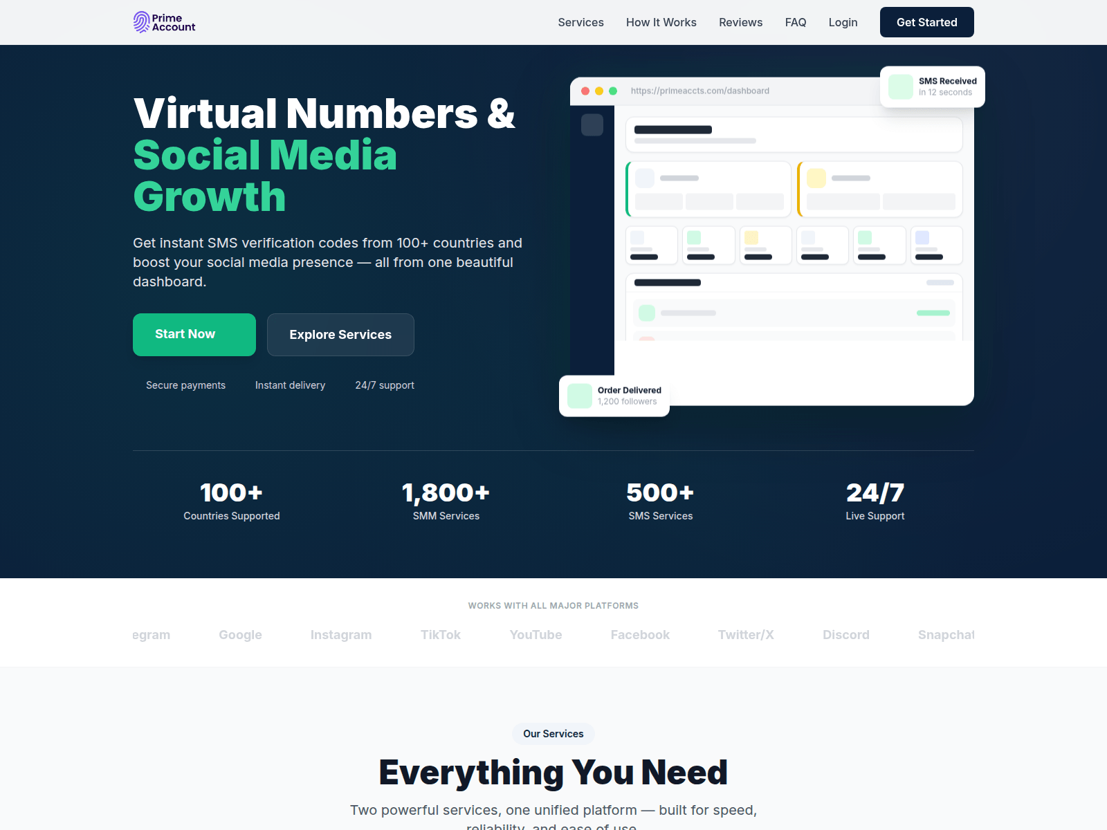 Screenshot of primeaccts.com