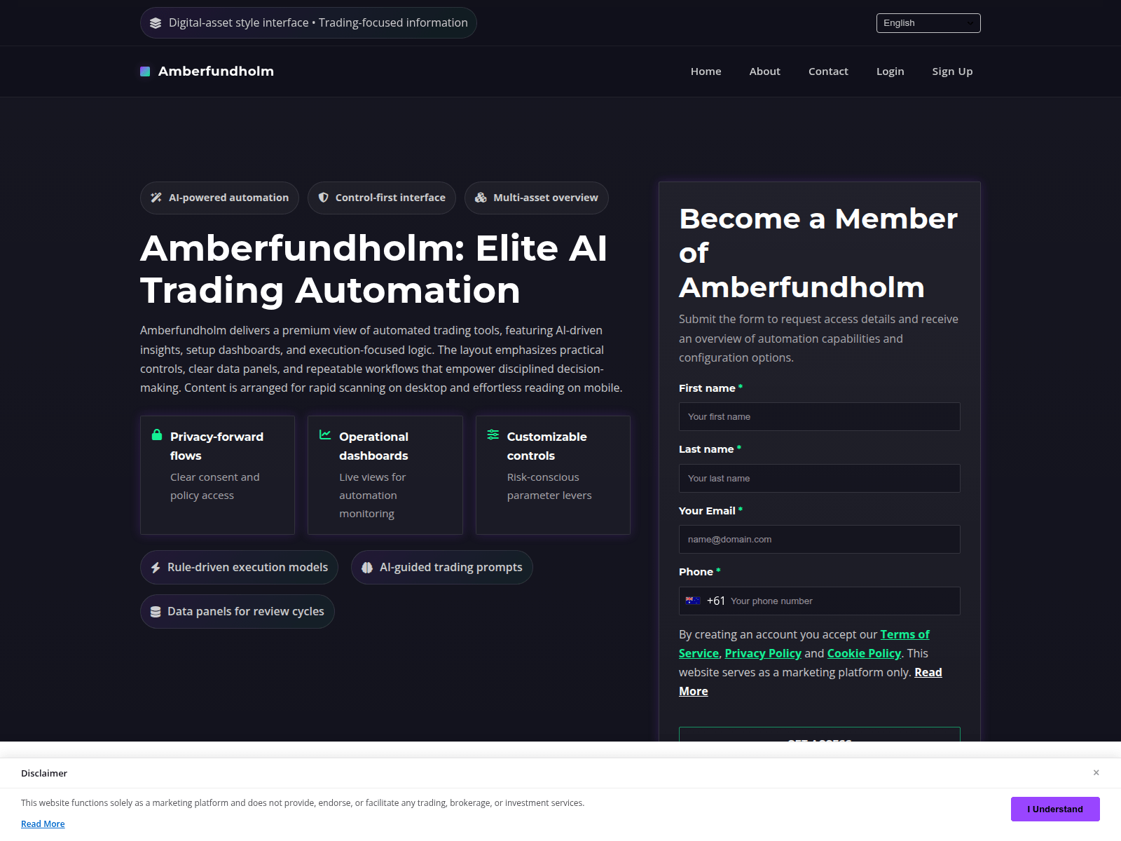 Screenshot of amberfundholmtech.com