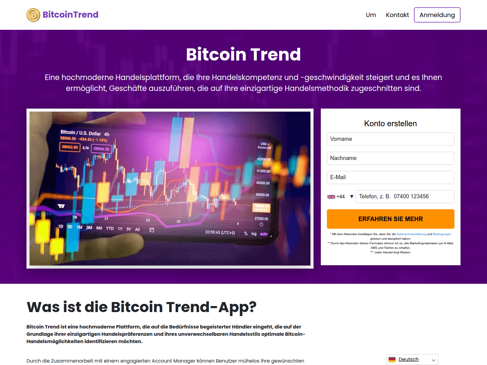 Screenshot of bitcoin-trend.com
