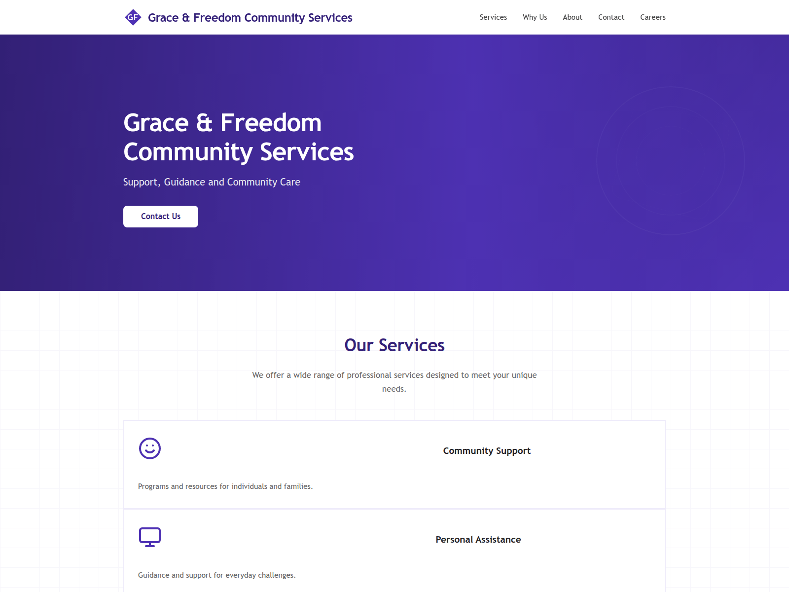 Screenshot of graceandfreedom.com