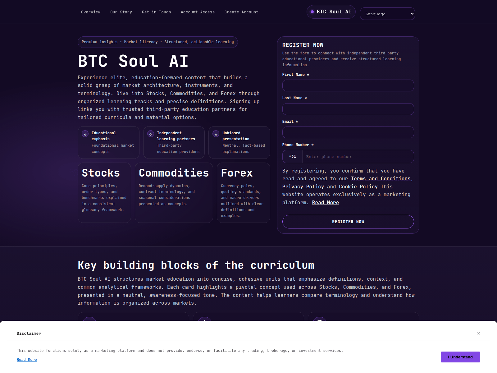 Screenshot of btc-soul-ai-platform.com