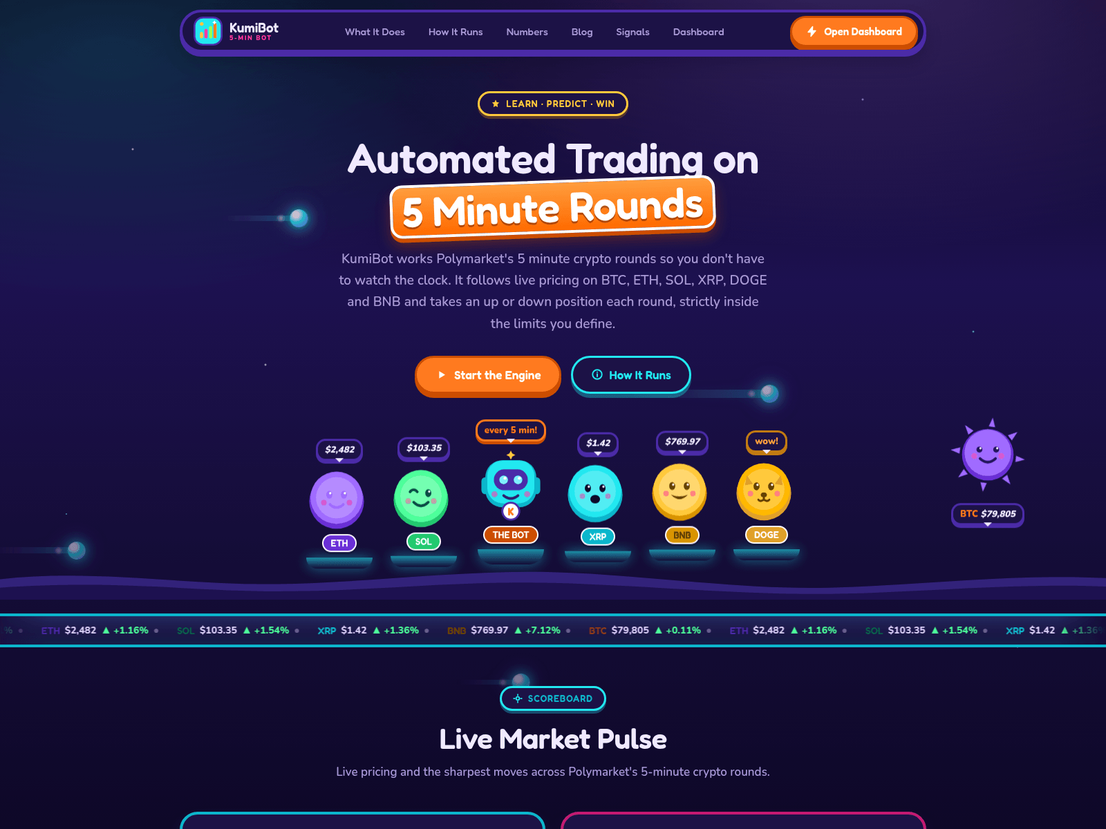 Screenshot of kumibot.com