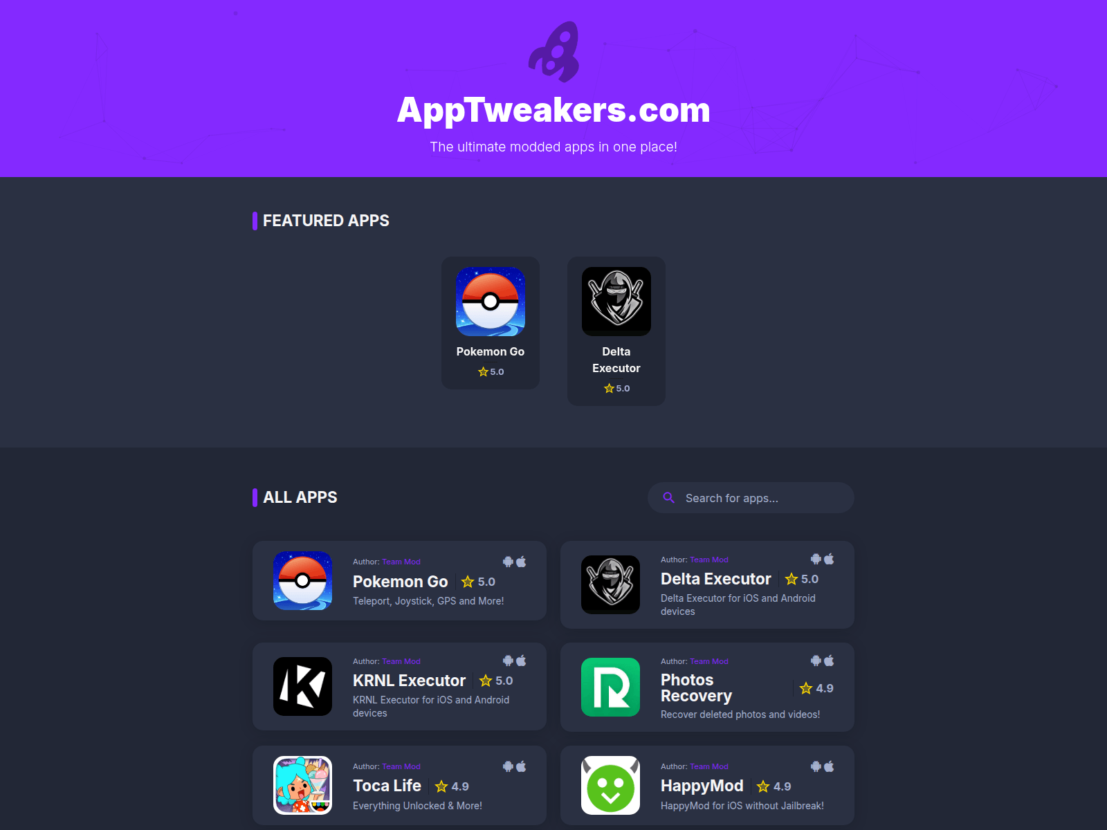 Screenshot of apptweakers.com
