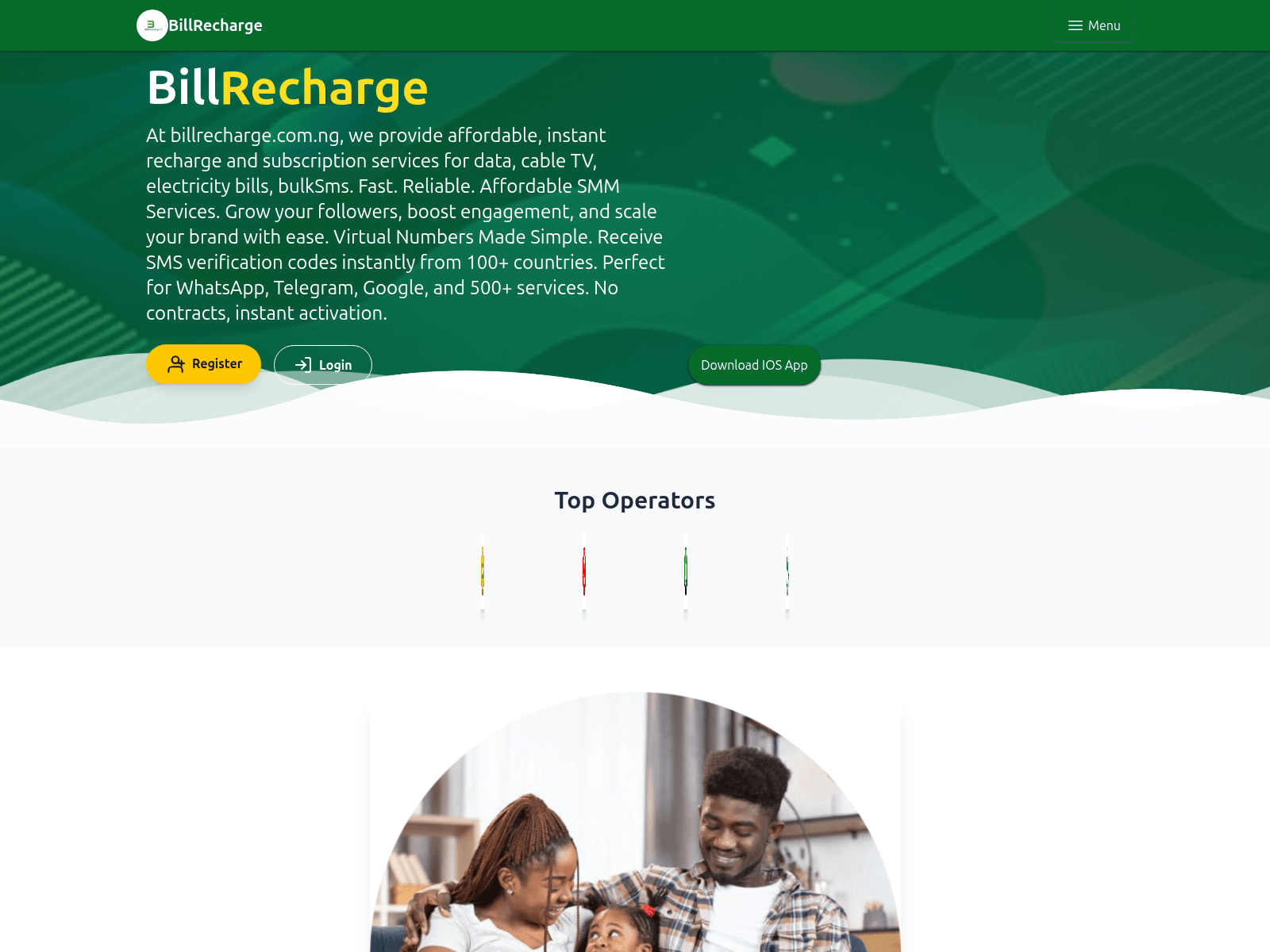 Screenshot of billrecharge.com.ng