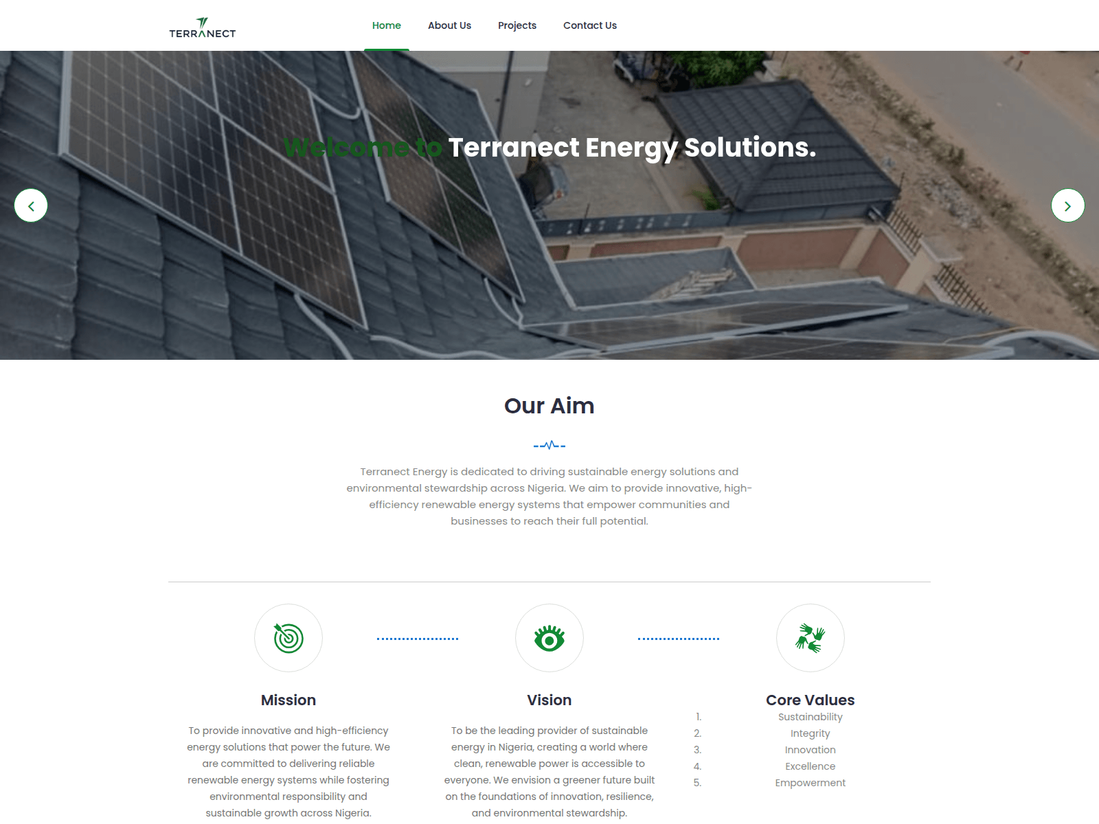 Скриншот сайта terranectenergy.org