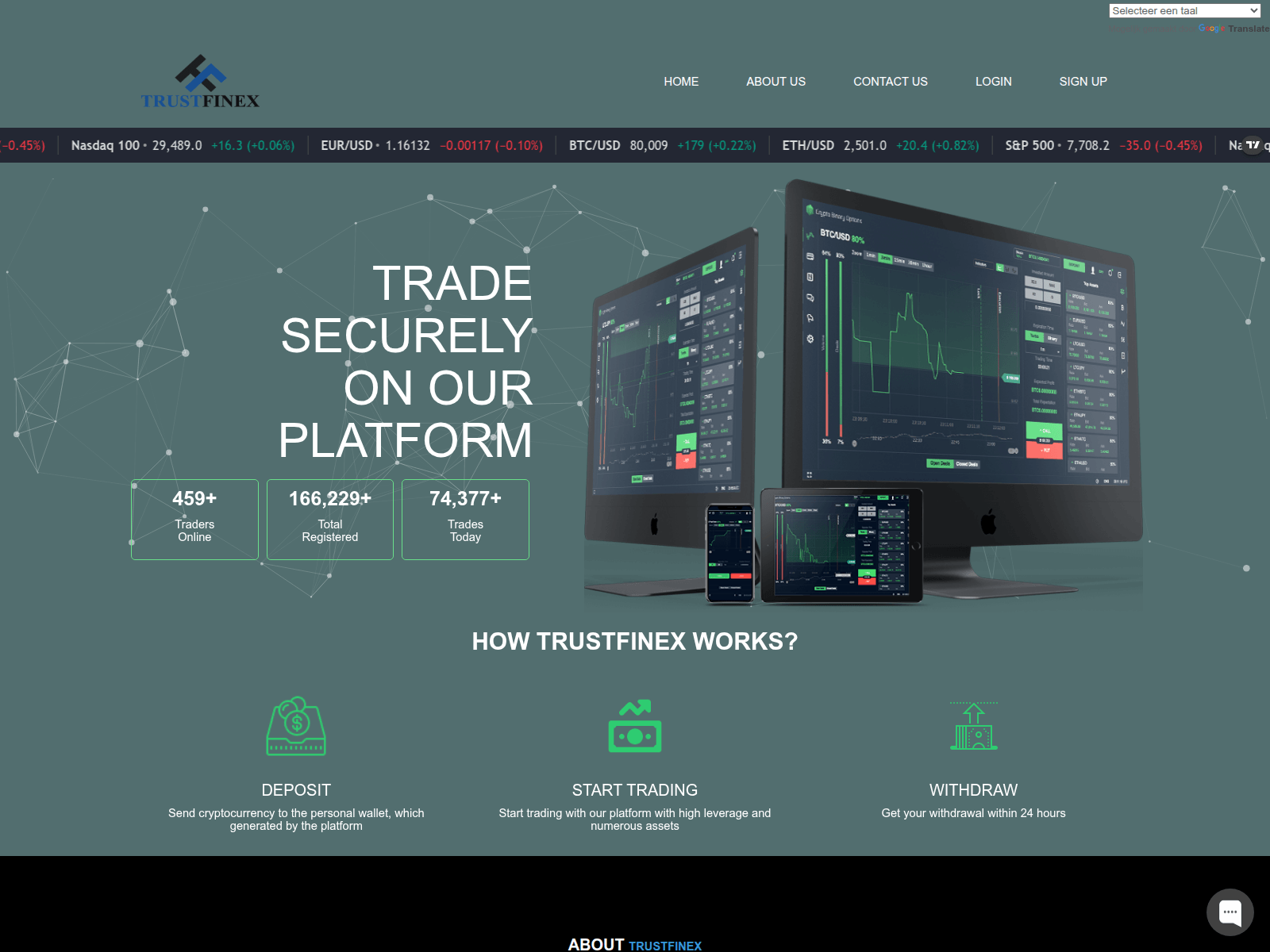 Screenshot of trustfinex.com