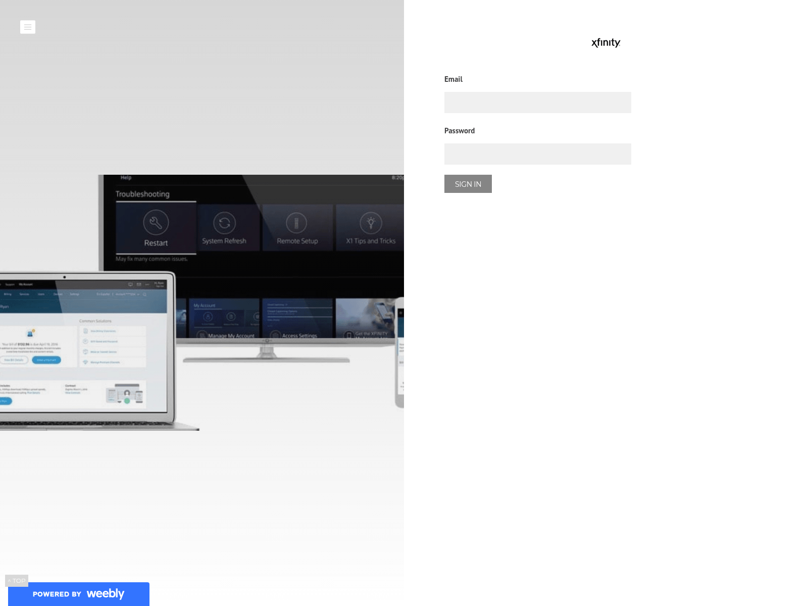 Screenshot of x-comcast.weebly.com