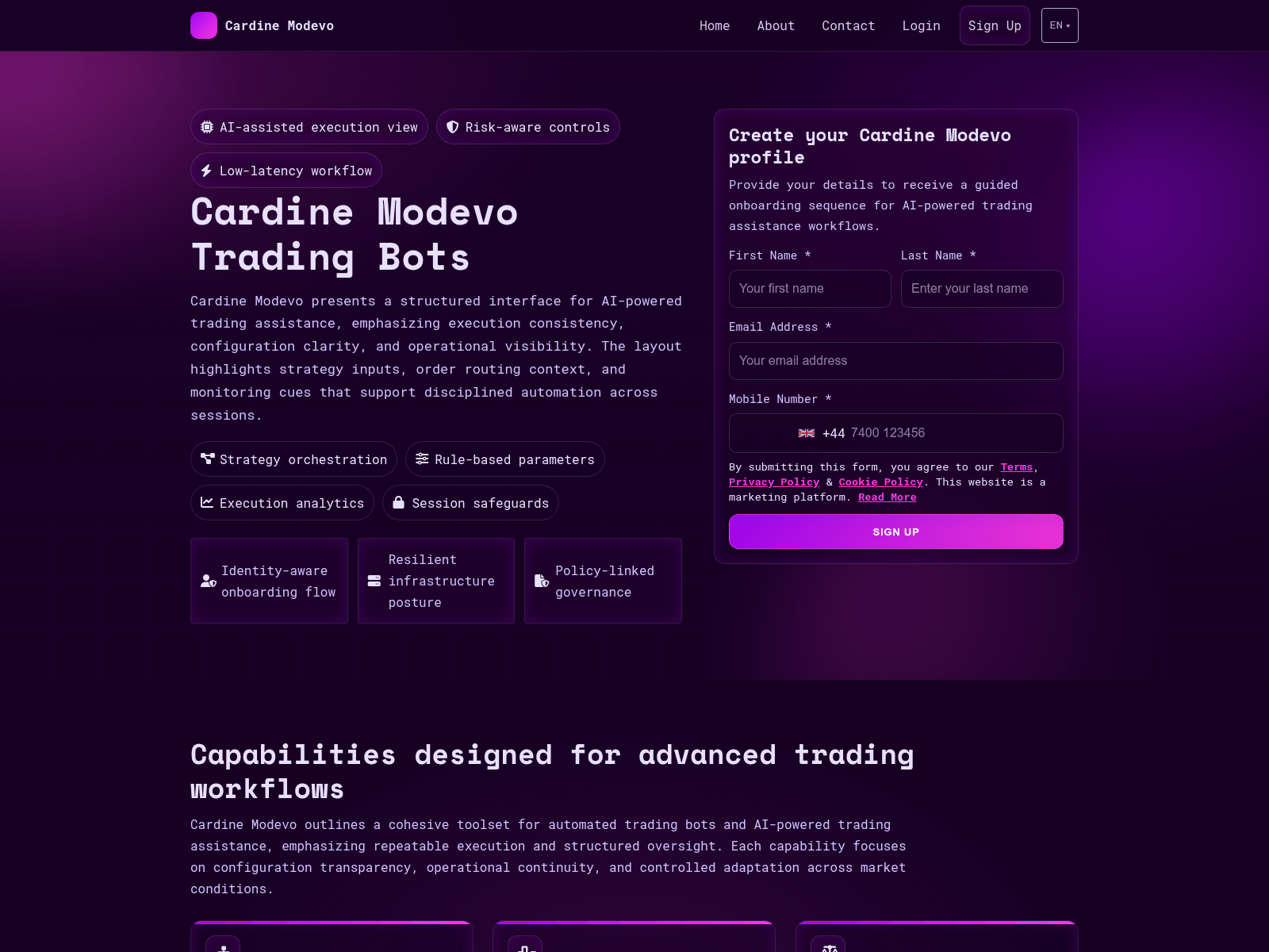 Screenshot of cardinemodevo-engine.com