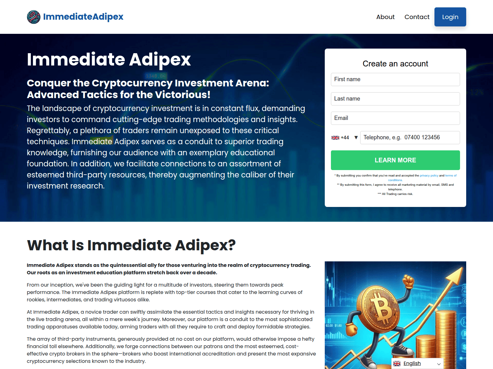 Screenshot of immediate-alpha.app
