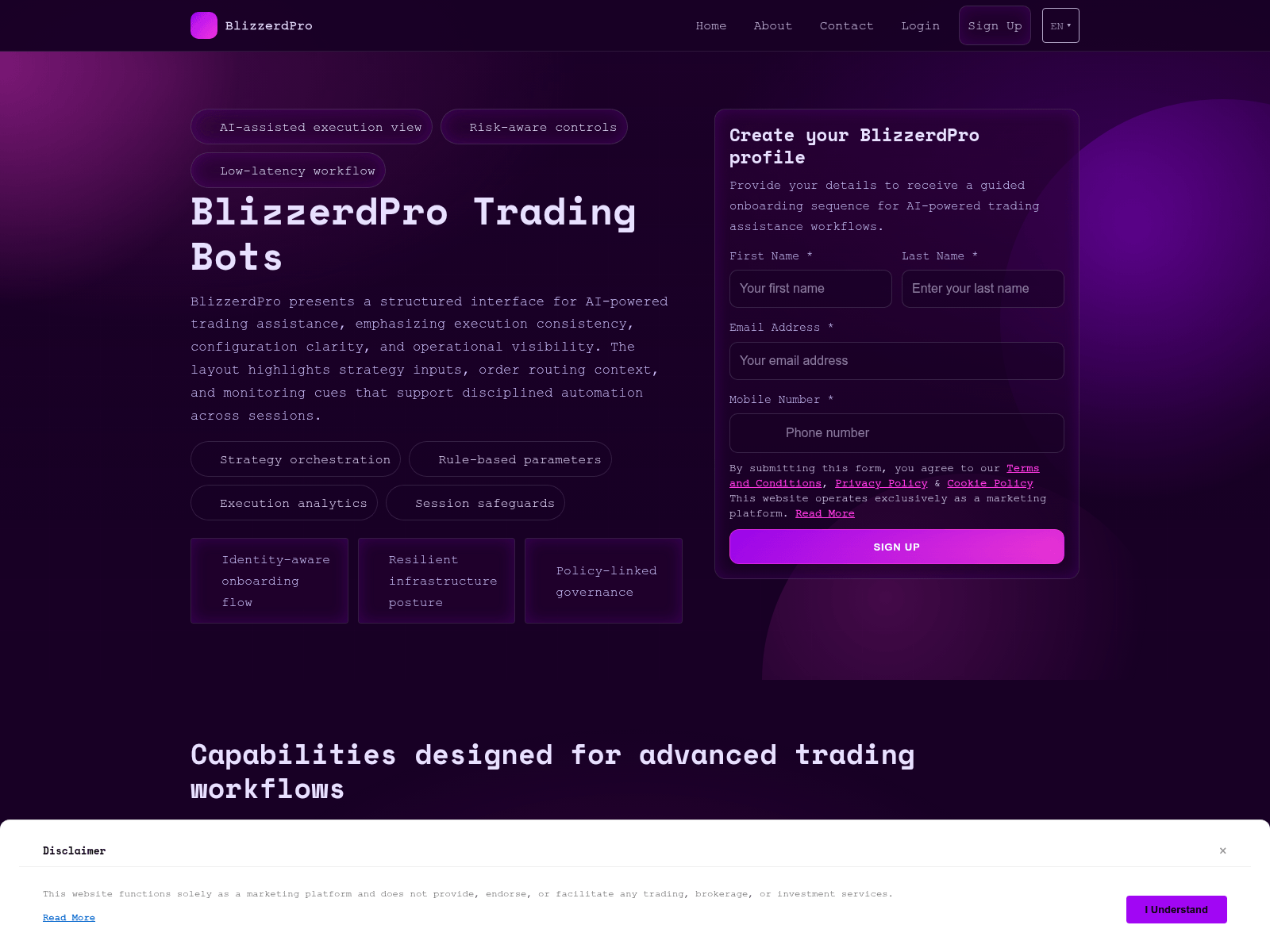 Screenshot of blizzerdproplatform.com