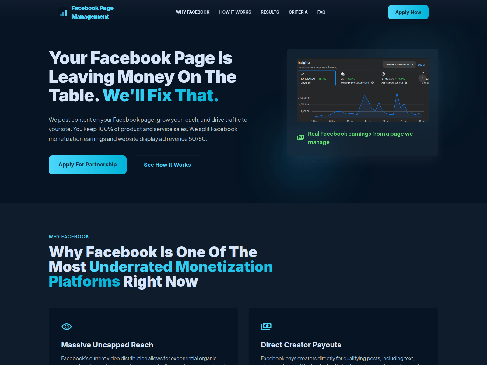 Screenshot of facebookpagemanagement.com
