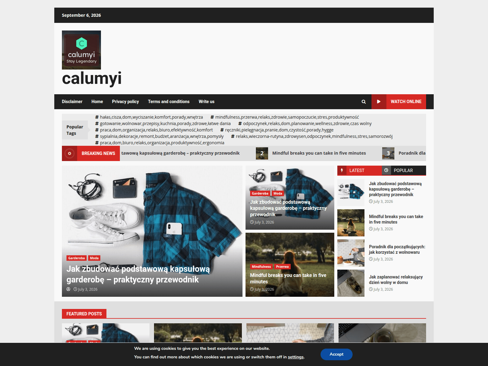 Screenshot of calumyi.com