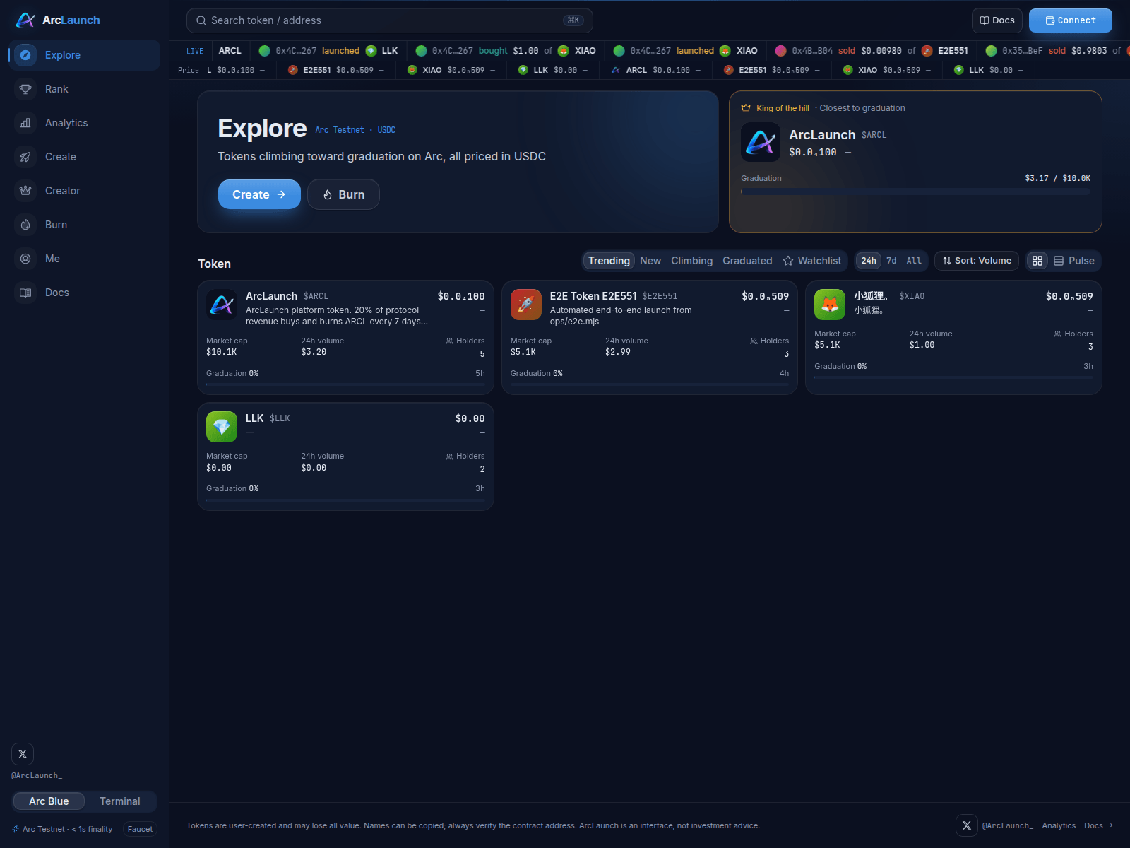 Screenshot of arclaunch.top