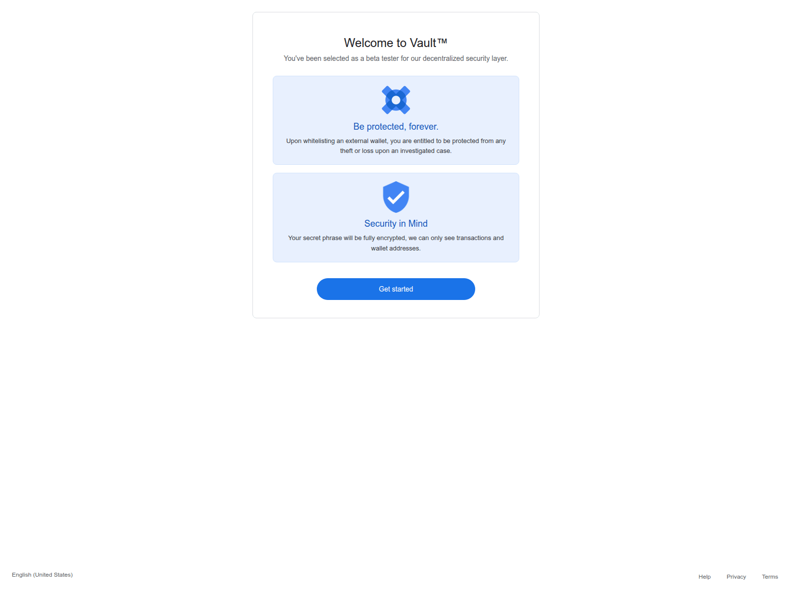 Screenshot of vault-google.com