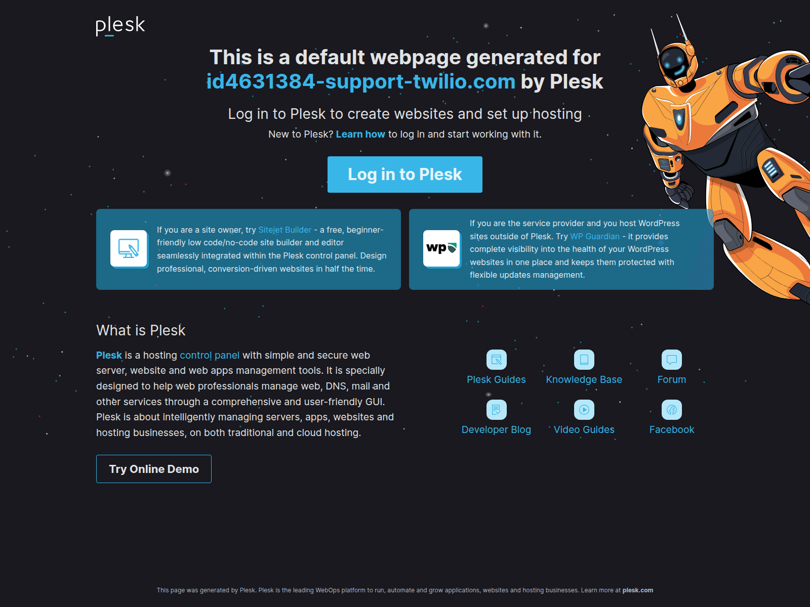 Screenshot von id4631384-support-twilio.com
