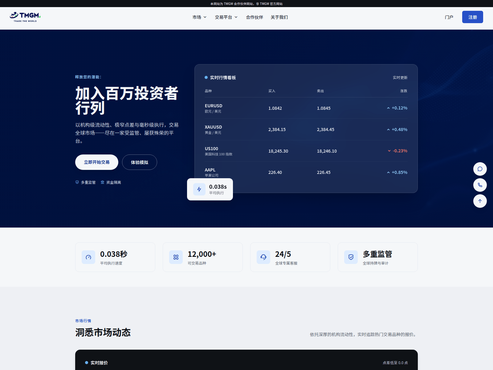 Screenshot of tmgmtrade-cn-partner.com