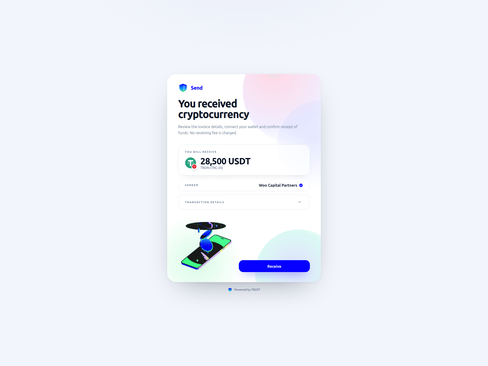 Screenshot of wallet.trustreceive.com