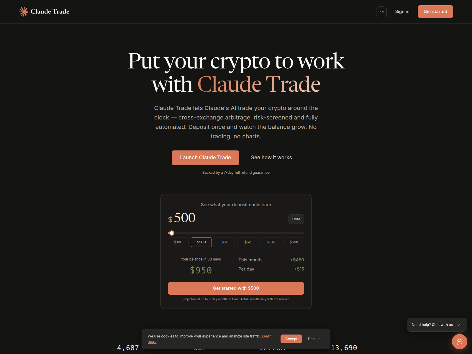 Screenshot of claudetrade.org