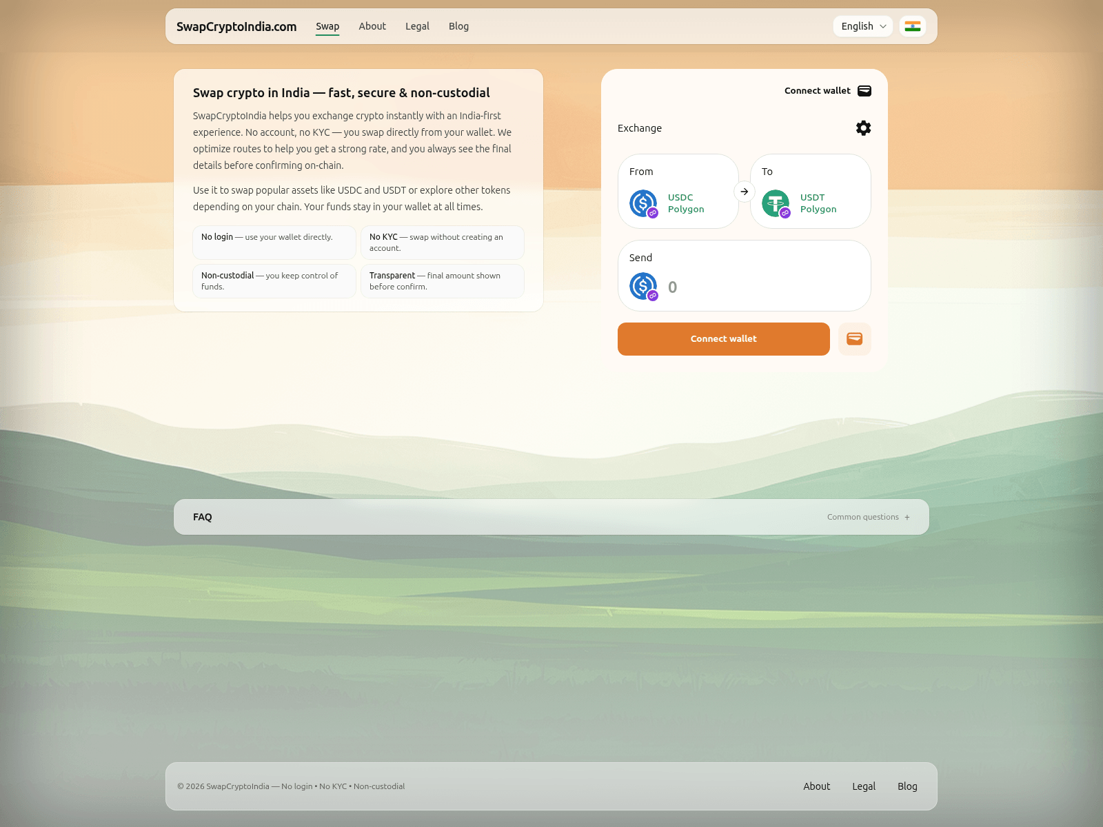 Screenshot of swapcryptoindia.com