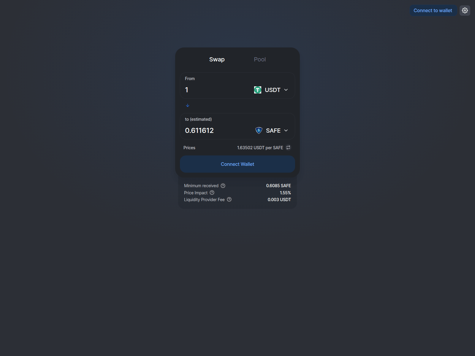 Screenshot of safecoreswap.com