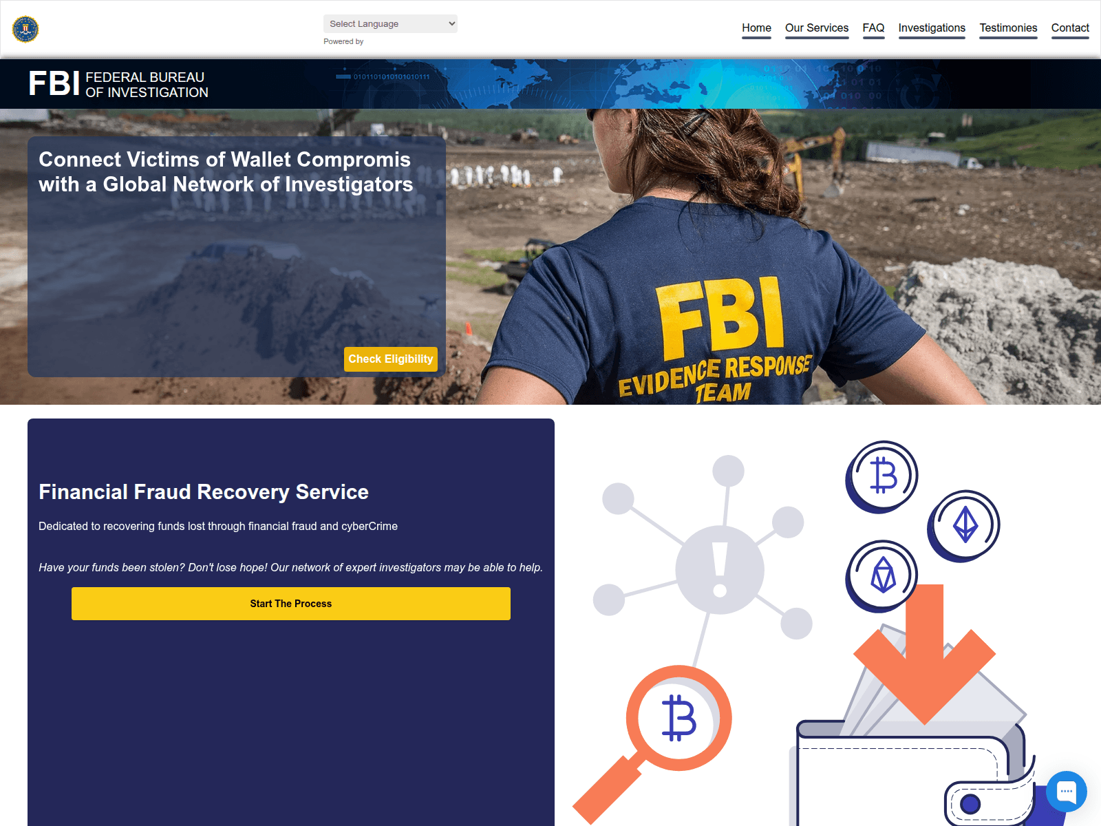 Captura de pantalla de fbi-investingationunit.com