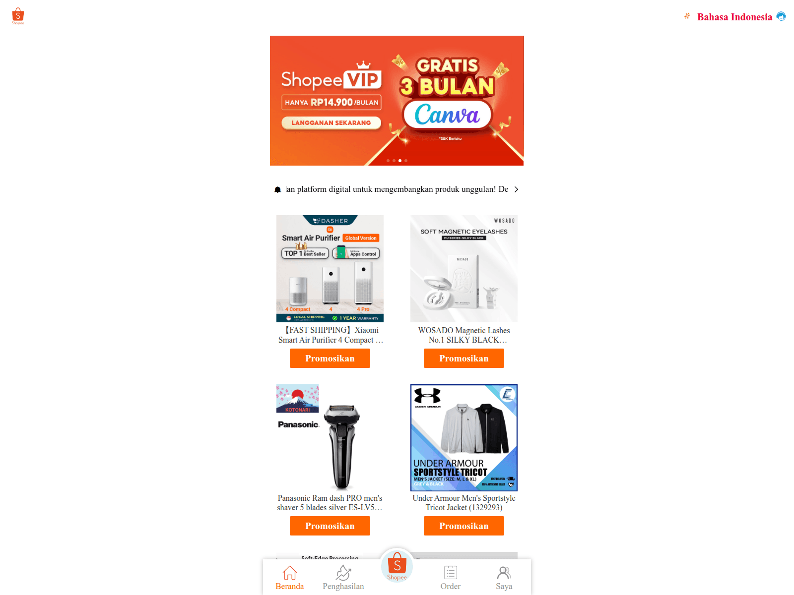 Screenshot of pendaftaranseller.online