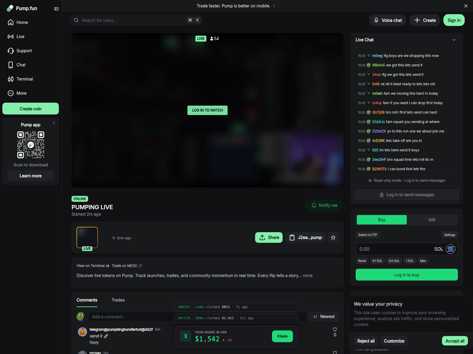 Screenshot of pumpfu.top