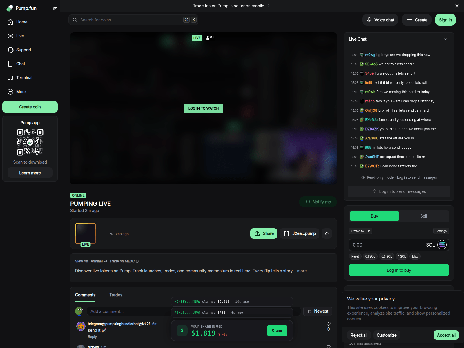 Screenshot of pumpz.top
