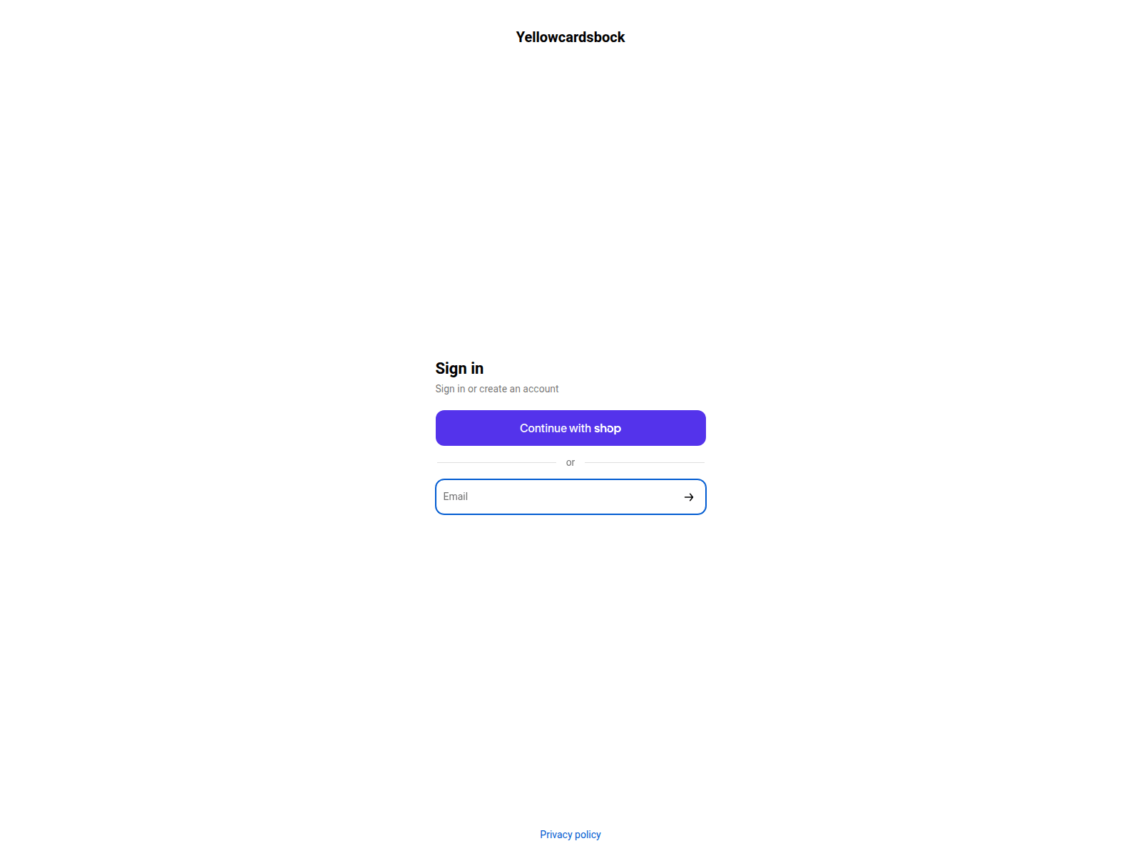 Знімок екрана account.yellowcardsbock.com