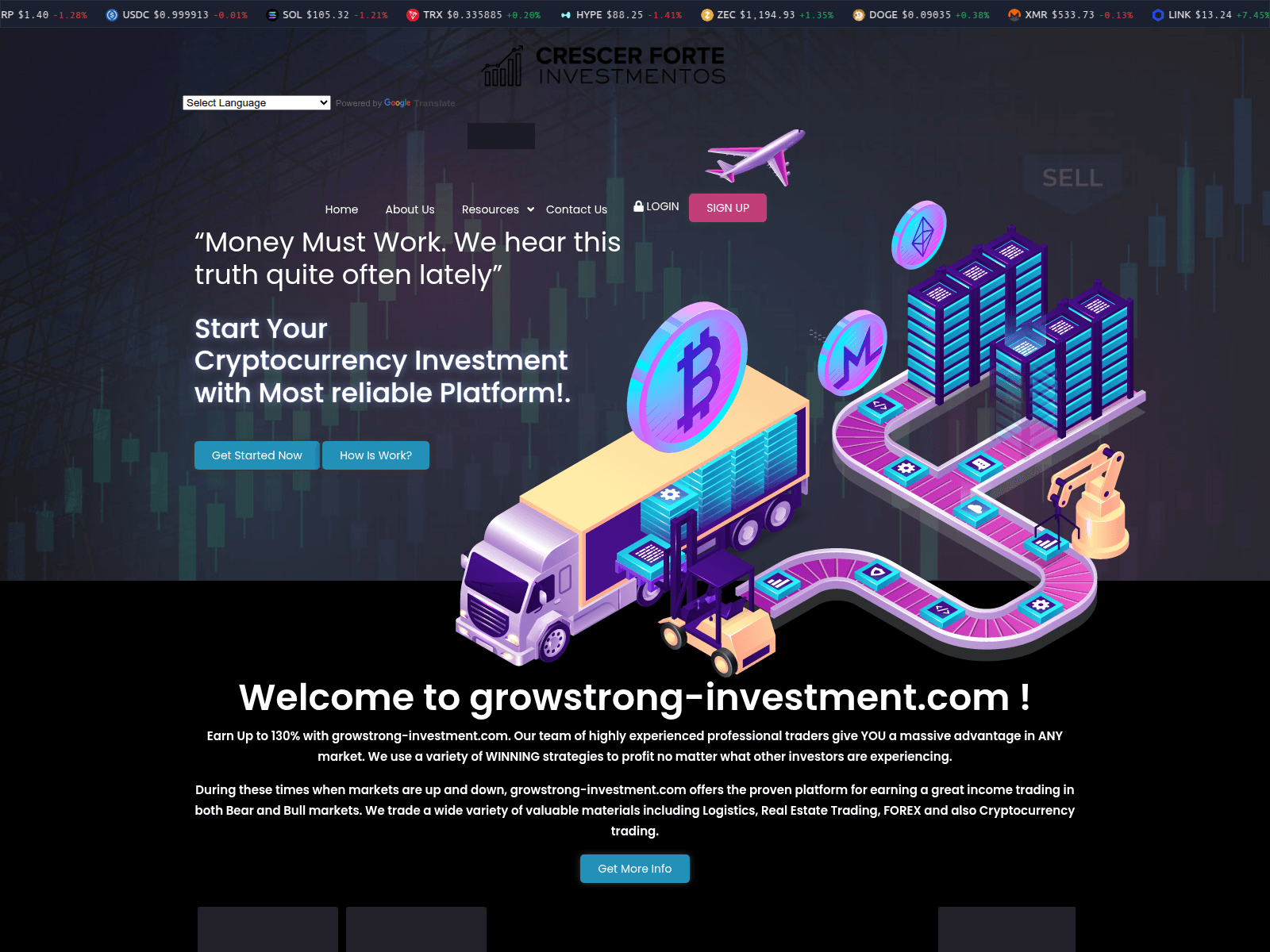 Screenshot of growstrong-investment.com